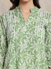 Women's Tropical Printed Cotton Empire Top-TOPGREENZILL